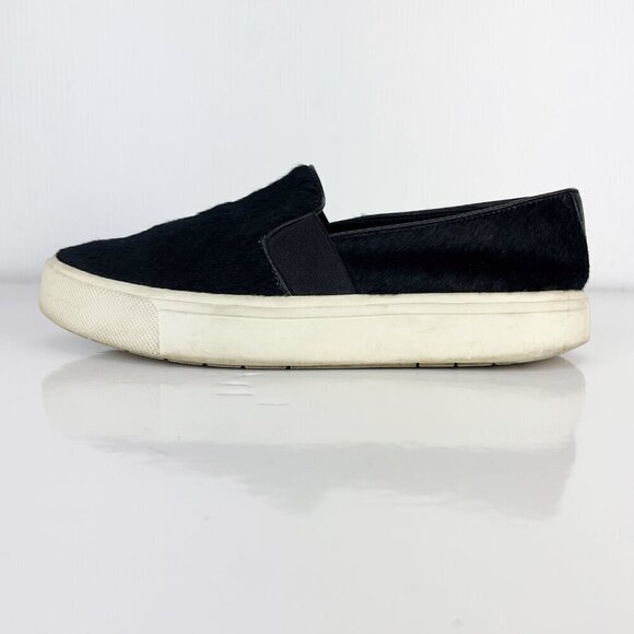 VINCE‎ Blair Calf Hair Slip-On Elastic Gore Black Flatform Sneakers Sz 5M EUR 35 - Picture 4 of 12